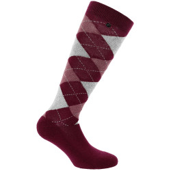 Calze Equithème Argyle donna Prugna / lilla Bordeaux