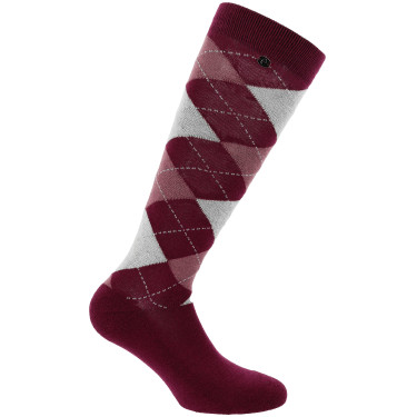Calze Equithème Argyle donna Prugna / lilla Bordeaux