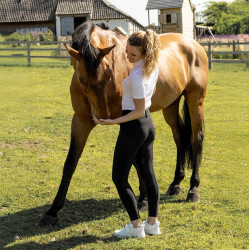 Pantaloni da equitazione Kentucky Miami full grip da donna Nero