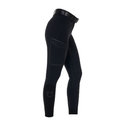 Pantalone slim fit donna vita alta Equestro Ridertechnology full grip Nero