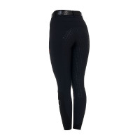 Pantalone slim fit donna vita alta Equestro Ridertechnology full grip Nero