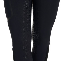 Pantalone slim fit donna vita alta Equestro Ridertechnology full grip Nero