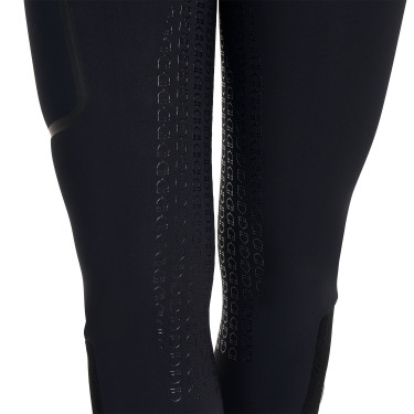 Pantalone slim fit donna vita alta Equestro Ridertechnology full grip Nero