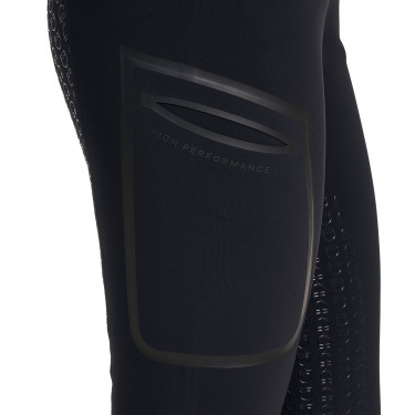 Pantalone slim fit donna vita alta Equestro Ridertechnology full grip Nero