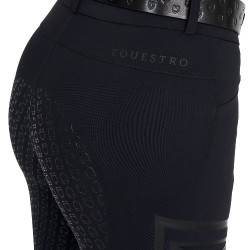 Pantalone slim fit donna vita alta Equestro Ridertechnology full grip Nero
