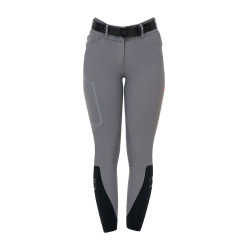 Pantalone slim fit donna vita alta Equestro Ridertechnology cuciture termosaldate Mockingbird Grigio