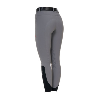 Pantalone slim fit donna vita alta Equestro Ridertechnology cuciture termosaldate Mockingbird Grigio