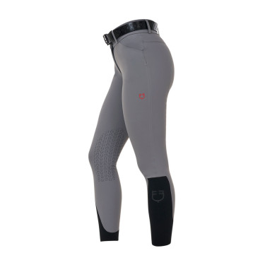 Pantalone slim fit donna vita alta Equestro Ridertechnology cuciture termosaldate Mockingbird Grigio