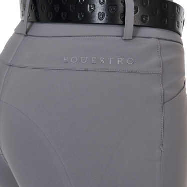 Pantalone slim fit donna vita alta Equestro Ridertechnology cuciture termosaldate Mockingbird Grigio