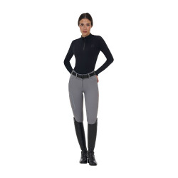 Pantalone slim fit donna vita alta Equestro Ridertechnology cuciture termosaldate Mockingbird Grigio