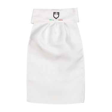 Plastron da concorso con logo ricamato Equestro X Fise Bianco