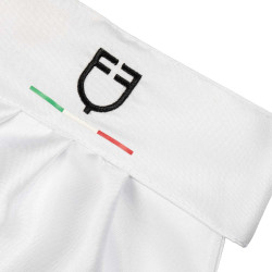 Plastron da concorso con logo ricamato Equestro X Fise Bianco