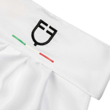 Plastron da concorso con logo ricamato Equestro X Fise Bianco