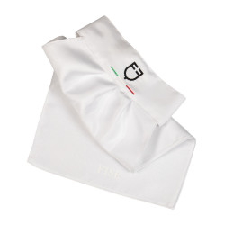 Plastron da concorso con logo ricamato Equestro X Fise Bianco