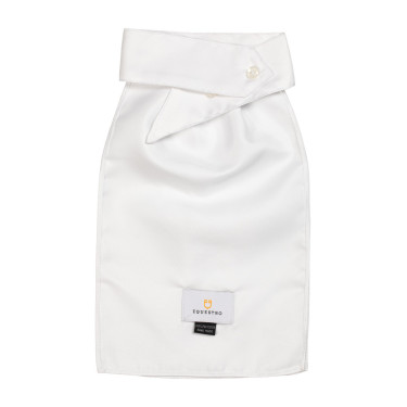 Plastron da concorso con logo ricamato Equestro X Fise Bianco