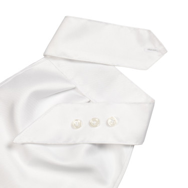 Plastron da concorso con logo ricamato Equestro X Fise Bianco