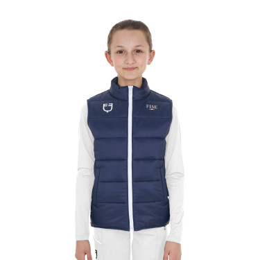 Smanicato unisex bambini slim fit Equestro X Fise Blazer marine Blu marino Smanicato unisex bambini slim fit Equestro X Fise Blazer marine Blu marino