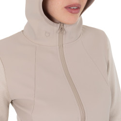 Felpa tecnica donna con cappuccio e inserti micro mesh Tan Oxford Rosa
