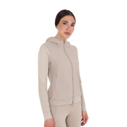 Felpa tecnica donna con cappuccio e inserti micro mesh Tan Oxford Rosa