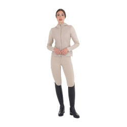 Felpa tecnica donna con cappuccio e inserti micro mesh Tan Oxford Rosa
