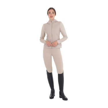 Felpa tecnica donna con cappuccio e inserti micro mesh Tan Oxford Rosa