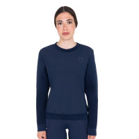 Felpa tecnica donna girocollo con inserti micro mesh Blazer marine Blu marino