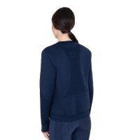 Felpa tecnica donna girocollo con inserti micro mesh Blazer marine Blu marino