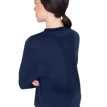Felpa tecnica donna girocollo con inserti micro mesh Blazer marine Blu marino