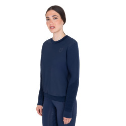 Felpa tecnica donna girocollo con inserti micro mesh Blazer marine Blu marino