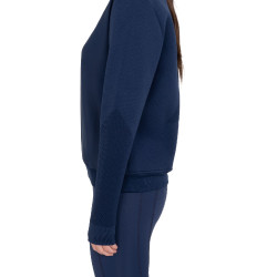 Felpa tecnica donna girocollo con inserti micro mesh Blazer marine Blu marino