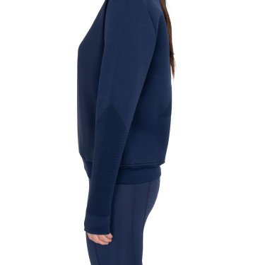 Felpa tecnica donna girocollo con inserti micro mesh Blazer marine Blu marino