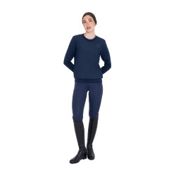 Felpa tecnica donna girocollo con inserti micro mesh Blazer marine Blu marino