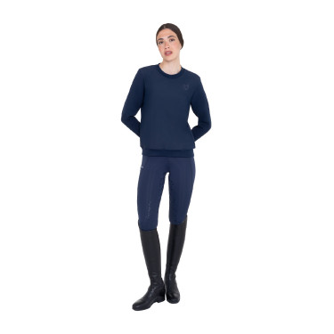 Felpa tecnica donna girocollo con inserti micro mesh Blazer marine Blu marino