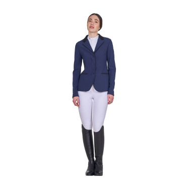 Giacca donna concorso zip e bottoni Blazer marine Blu marino