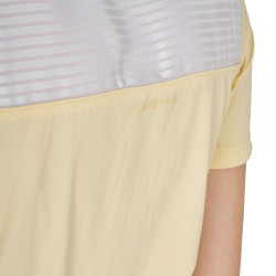 Polo concorso donna slim fit con inserti in tessuto simil seta Soleil Arancione