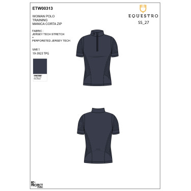T-shirt donna da allenamento in tessuto tecnico con microfori Blazer marine Blu marino