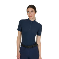 T-shirt donna da allenamento in tessuto tecnico con microfori Blazer marine Blu marino