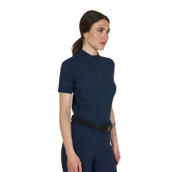 T-shirt donna da allenamento in tessuto tecnico con microfori Blazer marine Blu marino