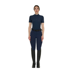 T-shirt donna da allenamento in tessuto tecnico con microfori Blazer marine Blu marino