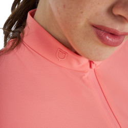 T-shirt donna da allenamento in tessuto tecnico con microfori Fiore del deserto Rosa