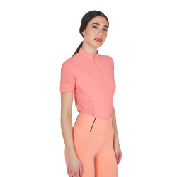 T-shirt donna da allenamento in tessuto tecnico con microfori Fiore del deserto Rosa