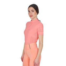 T-shirt donna da allenamento in tessuto tecnico con microfori Fiore del deserto Rosa