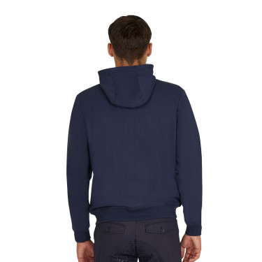 Felpa uomo con cappuccio regolabile e zip Blazer marine Blu marino