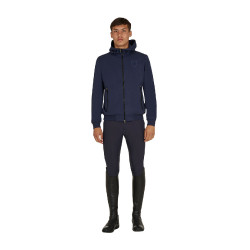 Felpa uomo con cappuccio regolabile e zip Blazer marine Blu marino