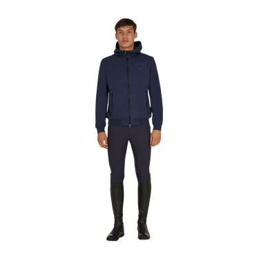 Felpa uomo con cappuccio regolabile e zip Blazer marine Blu marino