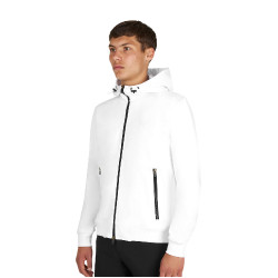 Felpa uomo con cappuccio regolabile e zip Bianco