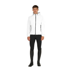 Felpa uomo con cappuccio regolabile e zip Bianco
