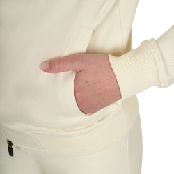Felpa donna con cappuccio regolabile e zip Bianco antico Beige