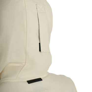 Felpa donna con cappuccio regolabile e zip Bianco antico Beige