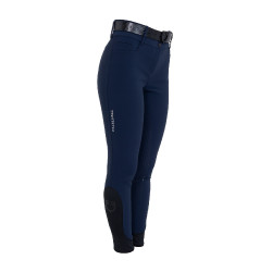 Pantaloni donna full grip a vita alta logo in strass